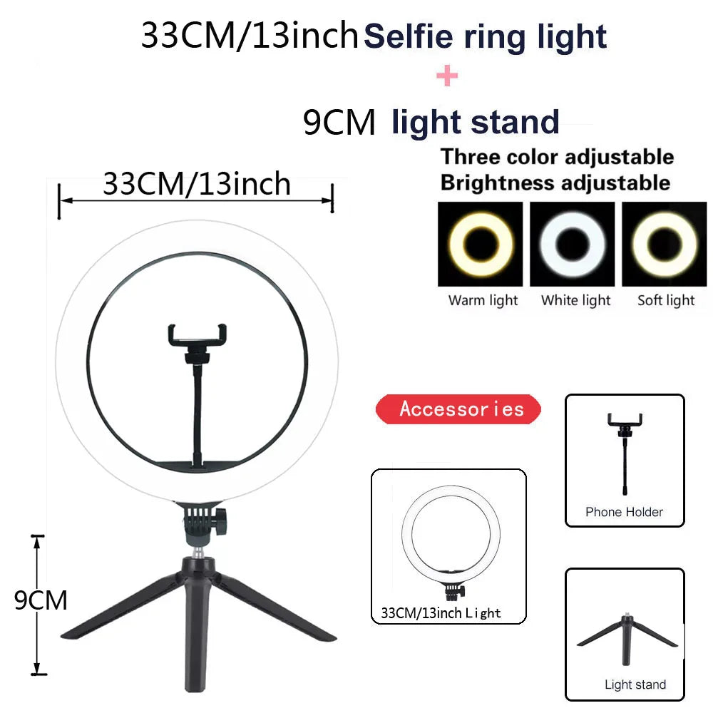 Video Selfie LED Ring Light - Bright and Portable