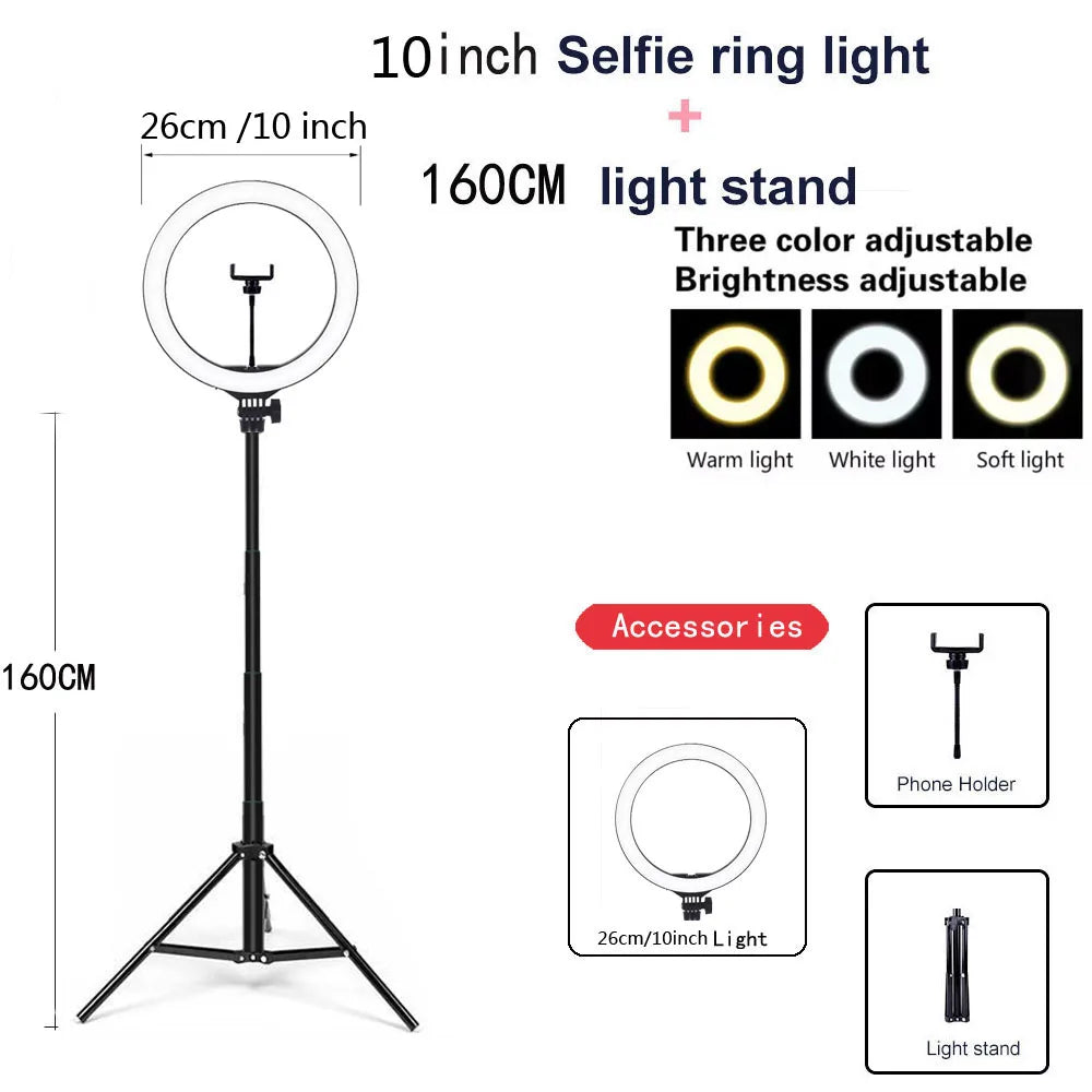 Video Selfie LED Ring Light - Bright and Portable
