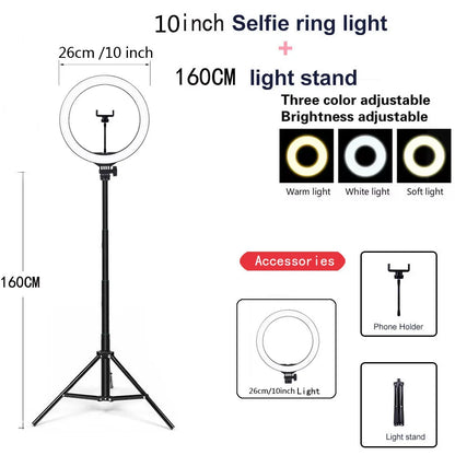 Video Selfie LED Ring Light - Bright and Portable