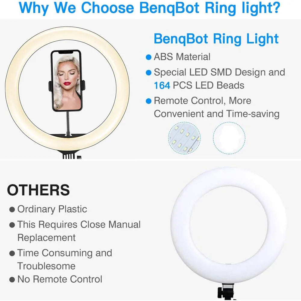 Video Selfie LED Ring Light - Bright and Portable