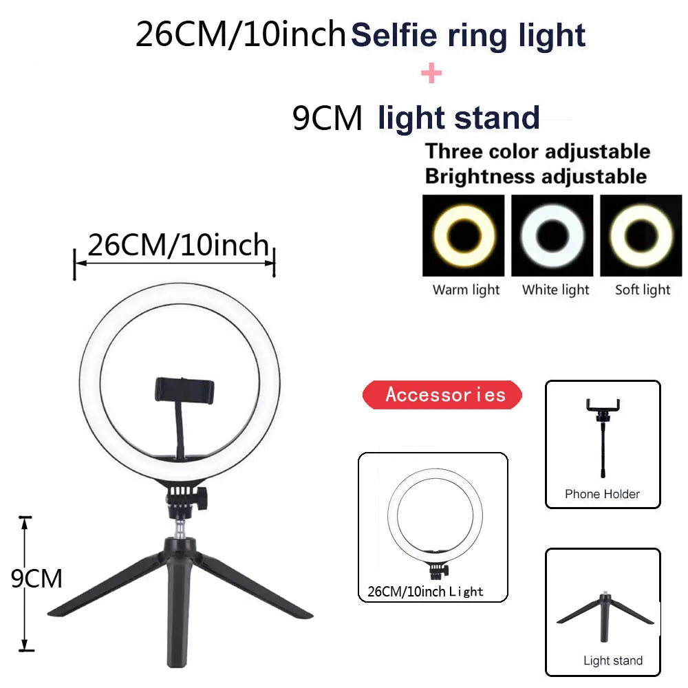 Video Selfie LED Ring Light - Bright and Portable
