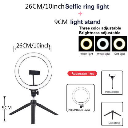 Video Selfie LED Ring Light - Bright and Portable
