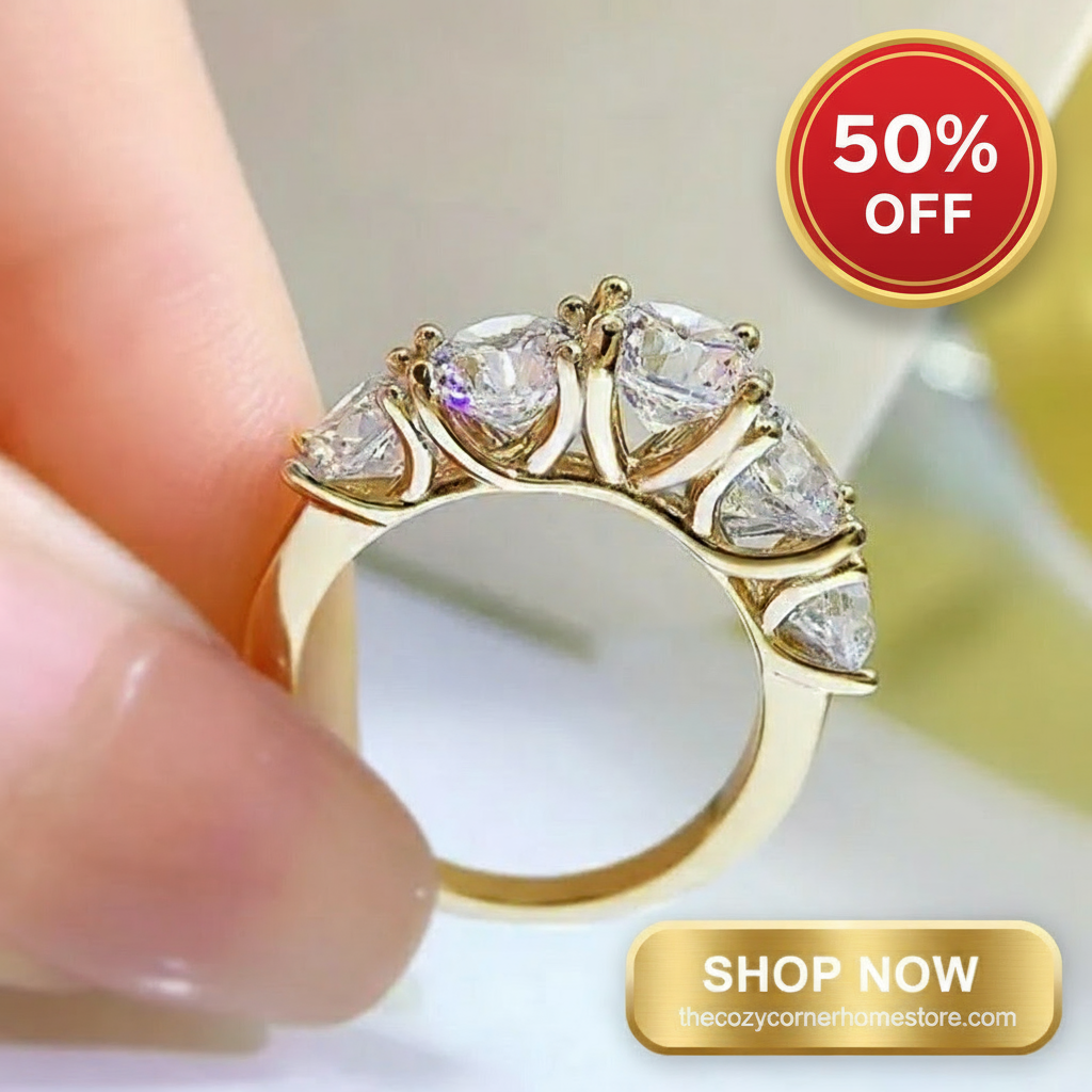 5 Stone Sparkling Ring - Engagement Wedding