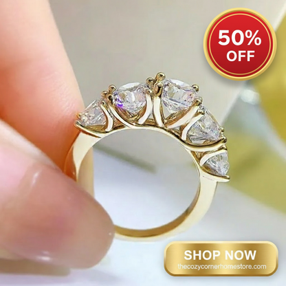 5 Stone Sparkling Ring - Engagement Wedding