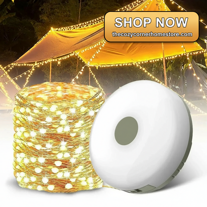 Solar-Powered Camping String Lights – Warm & Decorative