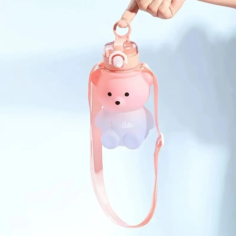 1pc Bear Water Bottle - Multi Color Ombre