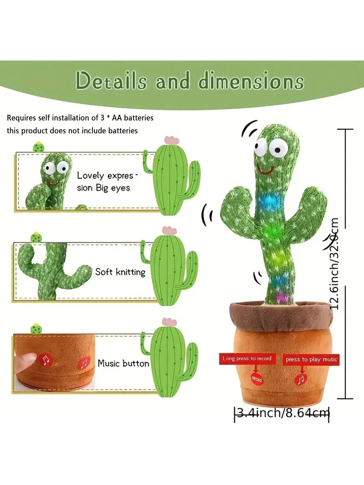 Talking Cactus Toy - Rechargeable