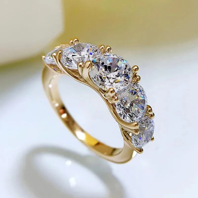 5 Stone Sparkling Ring - Engagement Wedding
