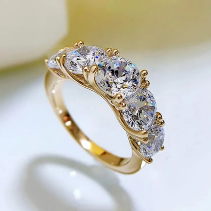 5 Stone Sparkling Ring - Engagement Wedding