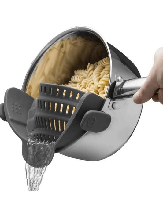 1pc Adjustable Silicone Clip-On Strainer - Handheld Drainer