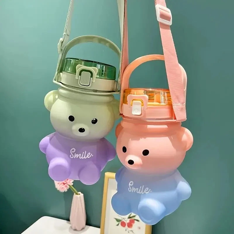 1pc Bear Water Bottle - Multi Color Ombre