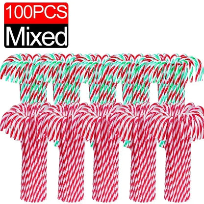 Candy Cane Ornament - Plastic 10/100Pcs