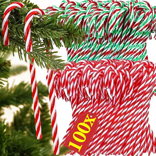 Candy Cane Ornament - Plastic 10/100Pcs