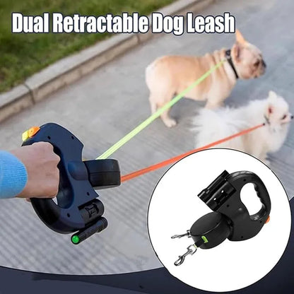 Double Ended Leash - Tangle-Free with LED Flashlight