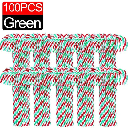 Candy Cane Ornament - Plastic 10/100Pcs