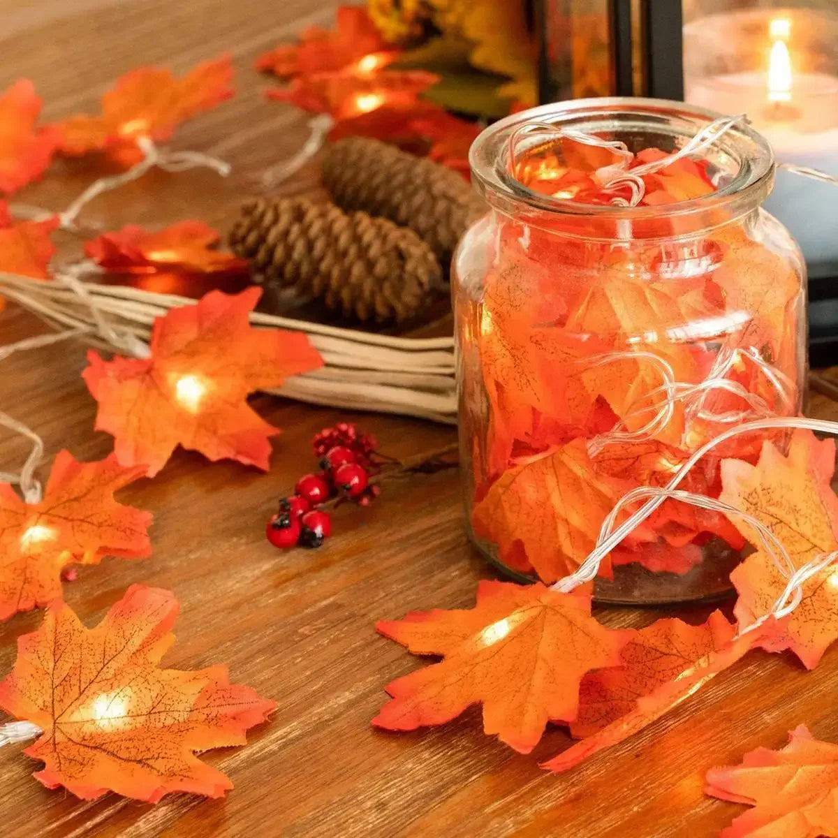 Leaf String Lights - USB/Battery
