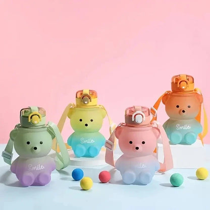 1pc Bear Water Bottle - Multi Color Ombre