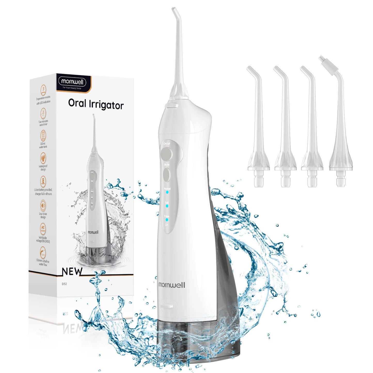 Portable Dental Water Flosser -  USB Rechargeable 3 Modes