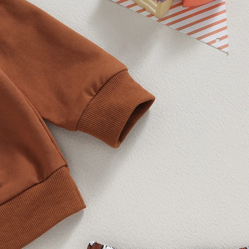 Baby Girl 2Pcs Thanksgiving Outfit - Long Sleeve Sweatshirt Pants Set