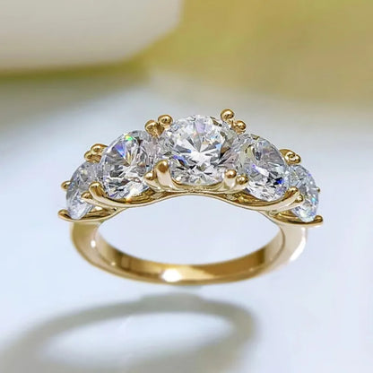 5 Stone Sparkling Ring - Engagement Wedding