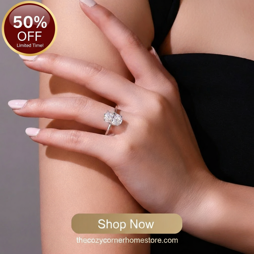 Oval Cut Stone Sterling Silver Ring - Engagement Wedding