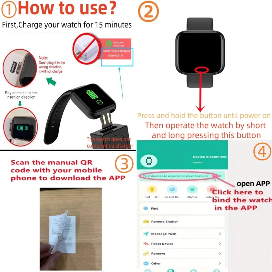 Smart Watch Bluetooth - Fitness and Sport