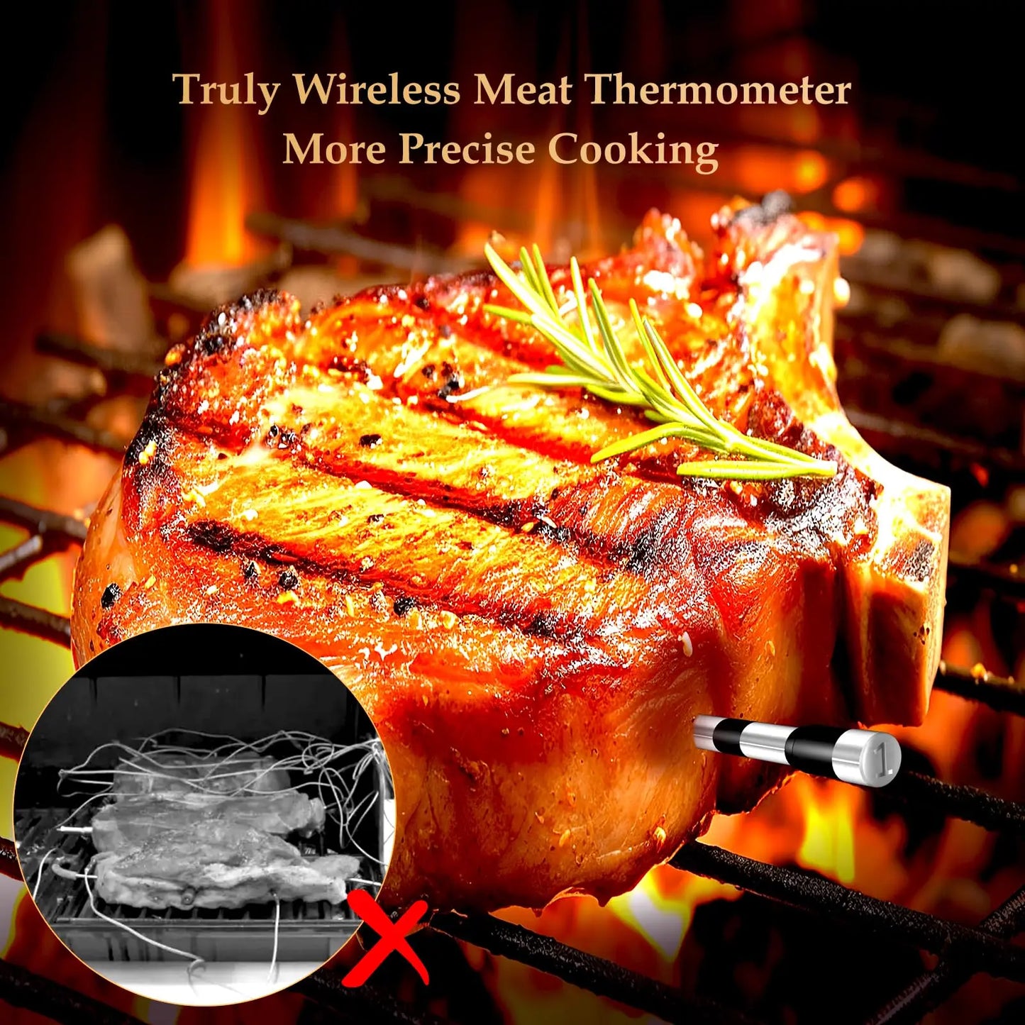 Wireless Meat Thermometer - Digital Bluetooth