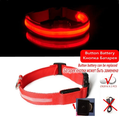 Led Dog Collar Light - For Dogs USB